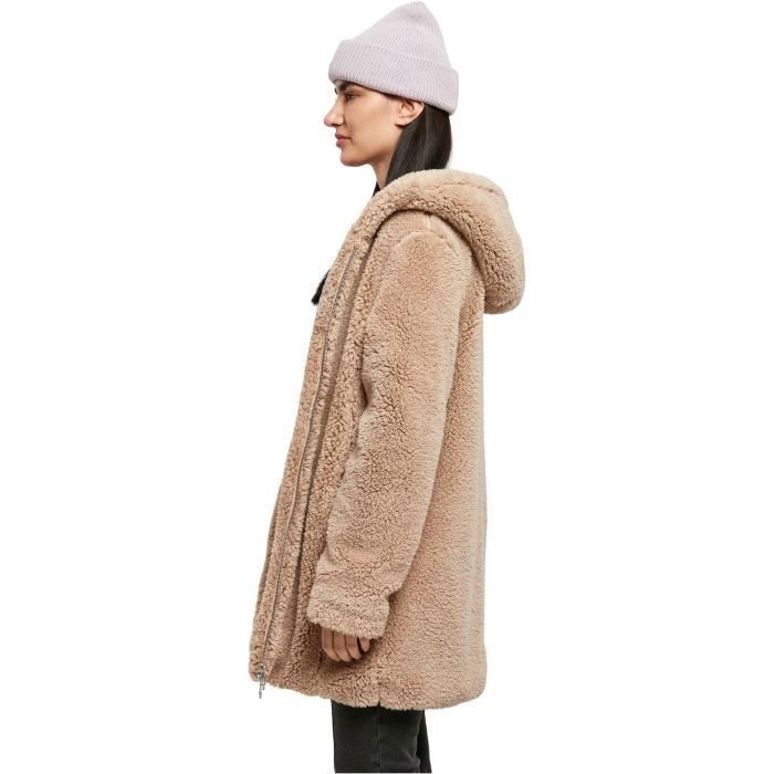Polaire à capuche femme Urban Classics Sherpa - marron taupe - 4XL