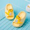 Детские тапочки с открытым носком и милым рисунком динозавра для мальчиков, простые однотонные, лето 2024, новые детские модные пляжные туфли для девочек из искусственной кожи