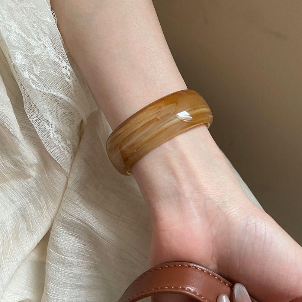 Дофаминовый широкий открытый браслет Неправильный преувеличенный браслет Преувеличенный полимерный браслет Женский