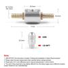 Манометр давления топлива 0-160 Psi с фитингом 1/8NPT Металлический inline-адаптер-тройник для манометра давления топлива с соединениями Аксессуары