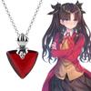 Аниме Fate Тосака Рин Ожерелье Чокер для Девочек и Женщин Аниме Украшения Красный Кристалл Подвеска Подарки Ожерелья Аксессуары для Косплей Вечеринки