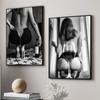 Black White Nude Women With Wine Glass Posters and Prints Canvas Painting Wall Art Sexy Girl Picture for Bedroom Home Decor Cuad