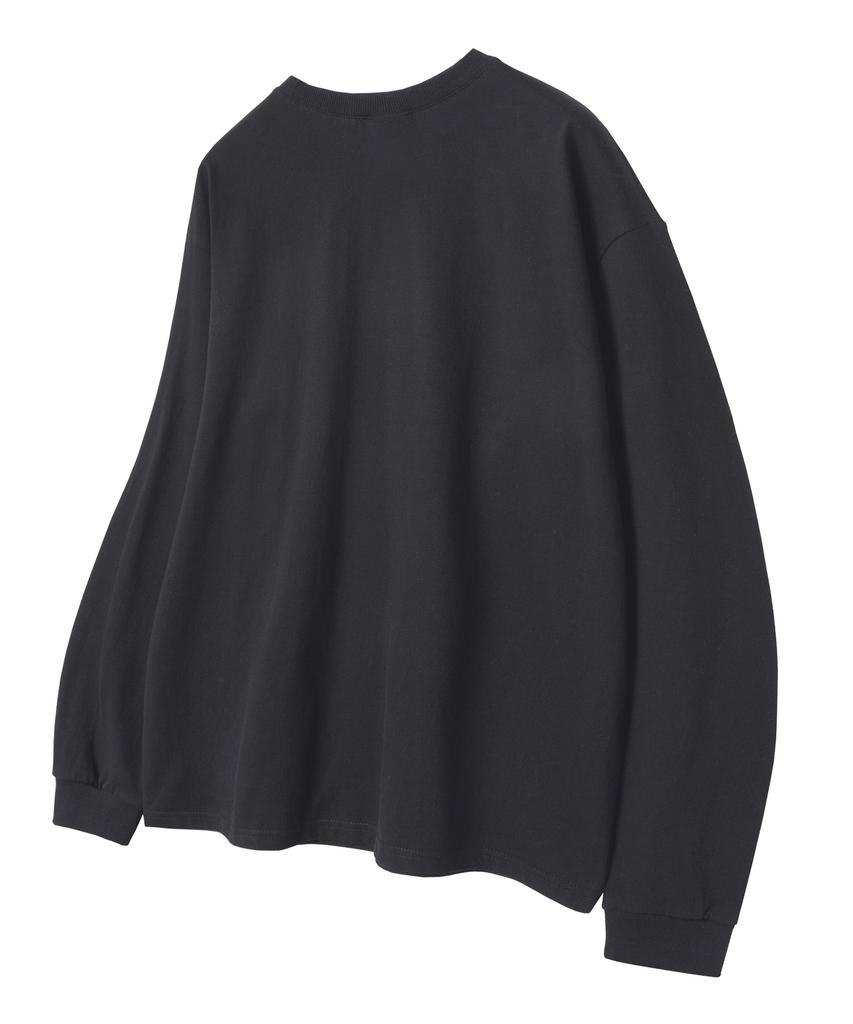UNION GARMENTS Space Cat Loose Fit Long Sleeve T-Shirt Dark Gray [Basic Or Ribbed]