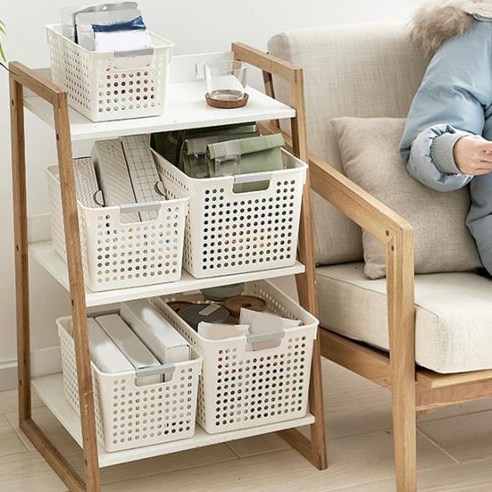 Storage Basket Versatile Hollow Design Storage Box Space-saving Sundries Organizer for Cosmetics Clothes Toy Food