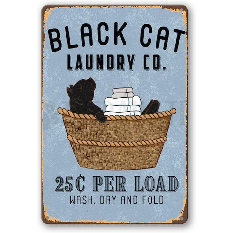 Hisun Tin Sign HD Tin Sign Vintage Laundry Room Decor Retro Metal Tin Sign Set for Home Wall Decor