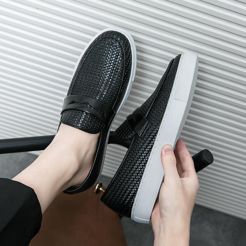 Autumn Men's Formal Leather Shoes, Business Leather Shoes, British Pointed Toe Cuffed Men's Leather Shoes