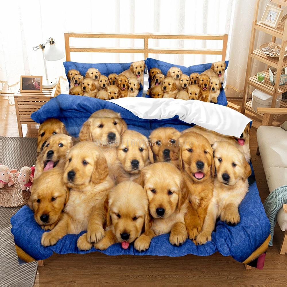 Lovely Dogs Animal 3D Bedding Sets Cute Husky Duvet Quilt Cover Set Kids Comforter Bed Linen Pillowcase Pets Dog