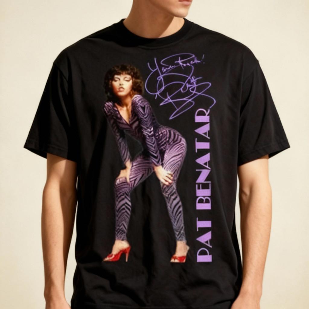 NWT Pat Benatar Signature Collection Cotton Unisex Black T-shirt S-5XL