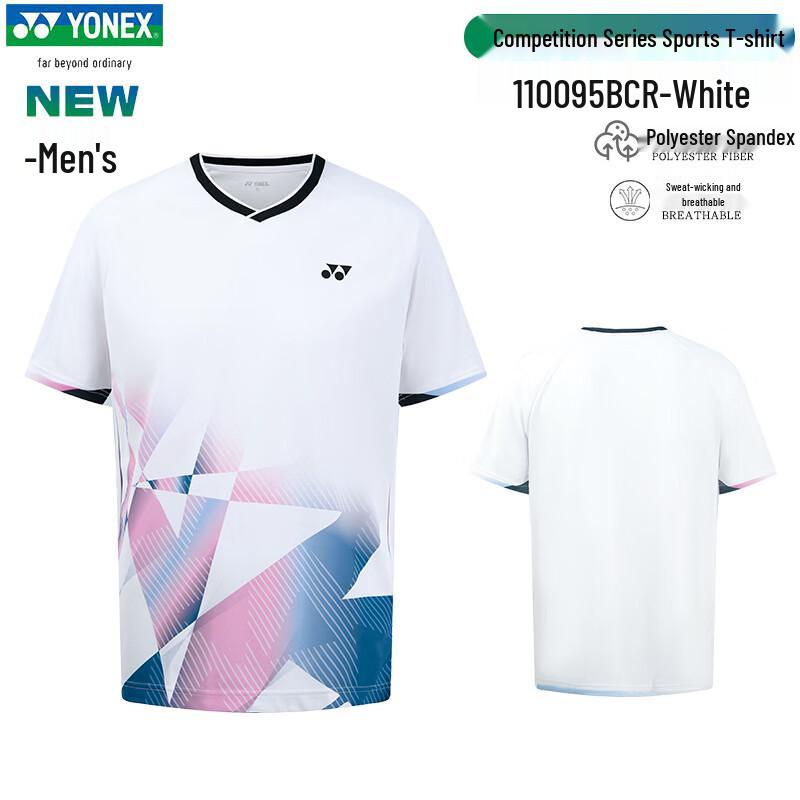YONEX Дышащая тренировочная футболка с коротким рукавом для бадминтона с функцией быстрого высыхания