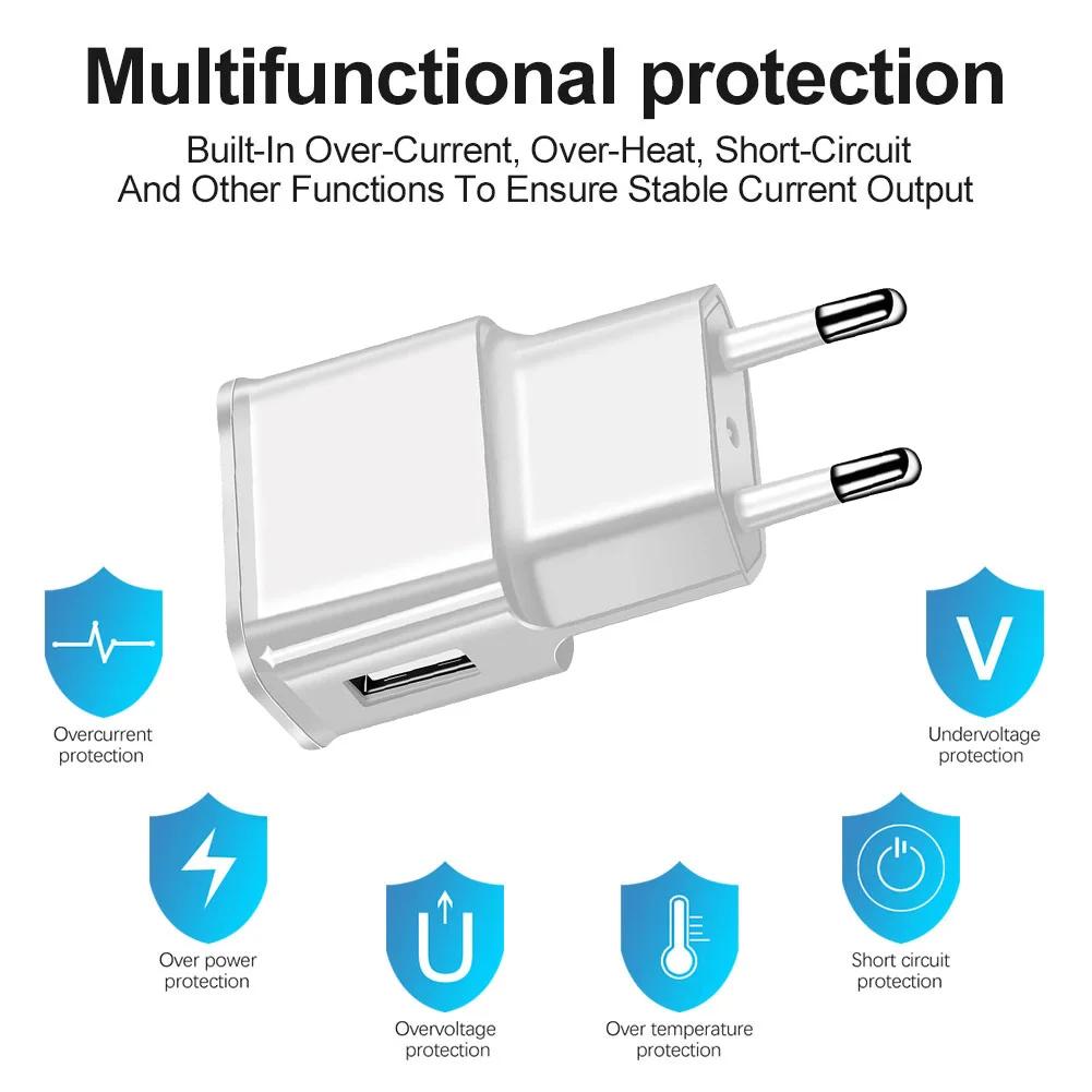 5 В Настенная Головка Быстрой Зарядки для Xiaomi Вилка ЕС 1000 мА Портативный Адаптер Зарядного Устройства Путешествия 2000 мА Для iPhone 14 13 Pro iPad