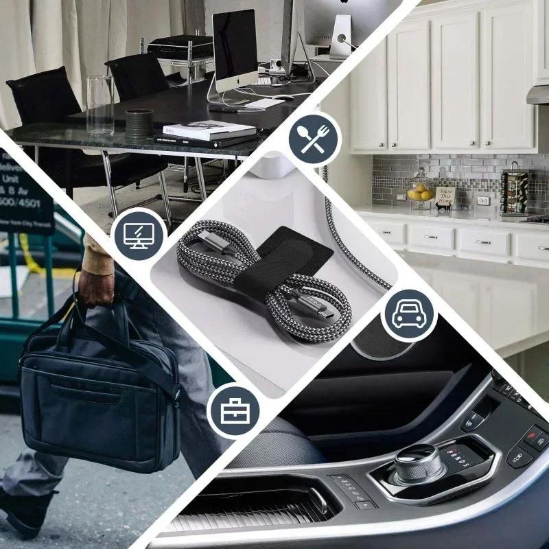 Органайзер для проводов Многоразовые кабельные стяжки Крепежный шнур Держатель для веревки Управление рабочим столом Самоклеящиеся Регулируемые ремешки-органайзеры для проводов