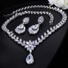 Rhinestone Necklace Earring sets Teardrop Crystal Choker Necklace Luxury Bridal Jewelry Set  Prom
