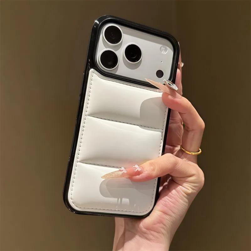 Winter Down Jacket The Buffer Phone Case For 17 Air 16 15 14 Plus 13 11 12 Pro Max Soft Fabric Shockproof Bumper Fundas