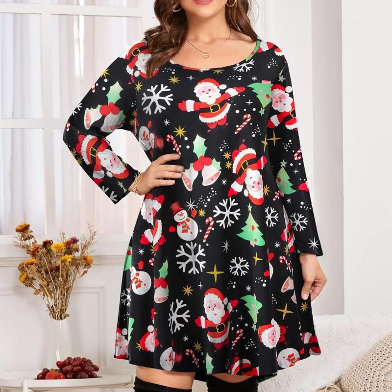 GMXIA Женская мода весенне-осенние повседневные платья с длинным рукавом и круглым вырезом