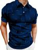Golf Stick Figure Print Short Sleeve Polo Shirt, Casual Stylish Men's Top