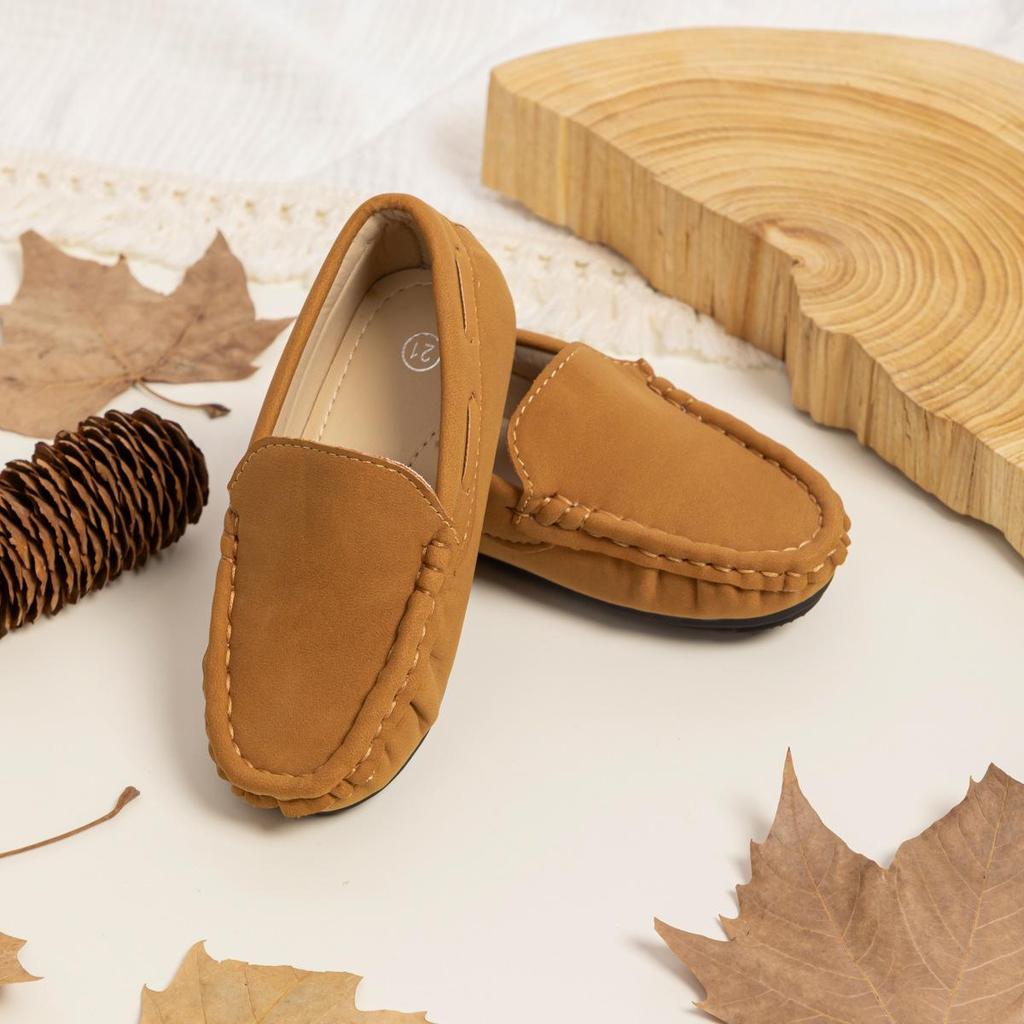 Модные повседневные кожаные туфли для мальчиков в корейском стиле с нескользящей подошвой - мягкая подошва, удобные для осени и зимы