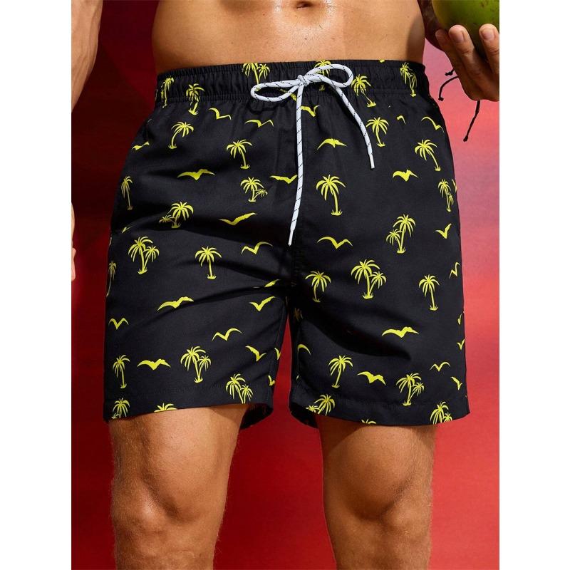 Новые мужские шорты для плавания Board Shorts Купальные шорты Плавки На шнурке Эластичные Быстросохнущие Короткие Пляжные Гавайские Повседневные Пляжные Шорты для плавания
