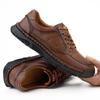 Модная мужская повседневная обувь из натуральной кожи на шнуровке, обувь для улицы, ручная строчка, мужские походные ботинки, нескользящая удобная мужская обувь для ходьбы