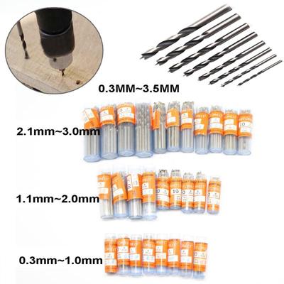10 шт./кор., ручное спиральное сверло из быстрорежущей стали с прямым хвостовиком для металла, высокоскоростная сталь 0,3-3,5 мм, мини-сверло по дереву, ювелирные инструменты, бит