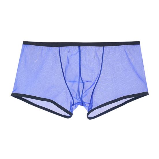 Men Boxer Underwear Transparent Mesh Perspective Shorts Panties Low-rise Moisture-wicking Boxer Shorts