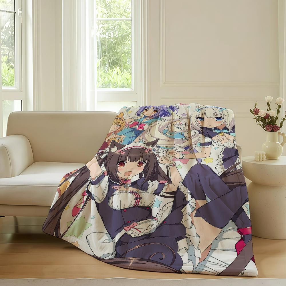 Аниме милый плед Nekopara для дивана, офиса, кровати, самолета, путешествий, сна, чтения, отдыха, кемпинга, мягкий и теплый