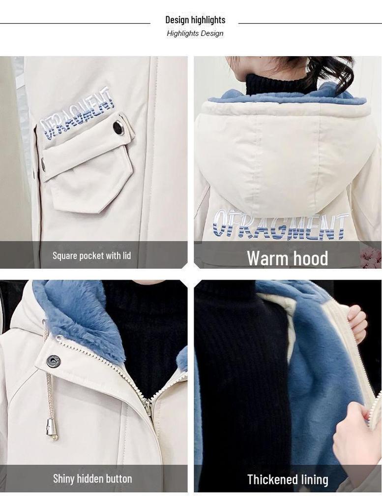 2021 Хлопковая парка в корейском стиле для девочек с бархатной подкладкой – осенне-зимнее пальто для детей