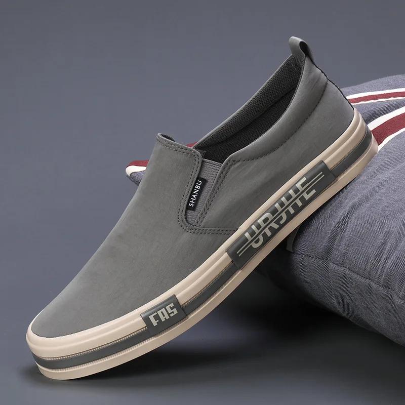 Мужская обувь Модные удобные кеды из парусины Дизайнерские низкие вулканизированные туфли для мужчин Нескользящая повседневная обувь Мужские лоферы Zapatos