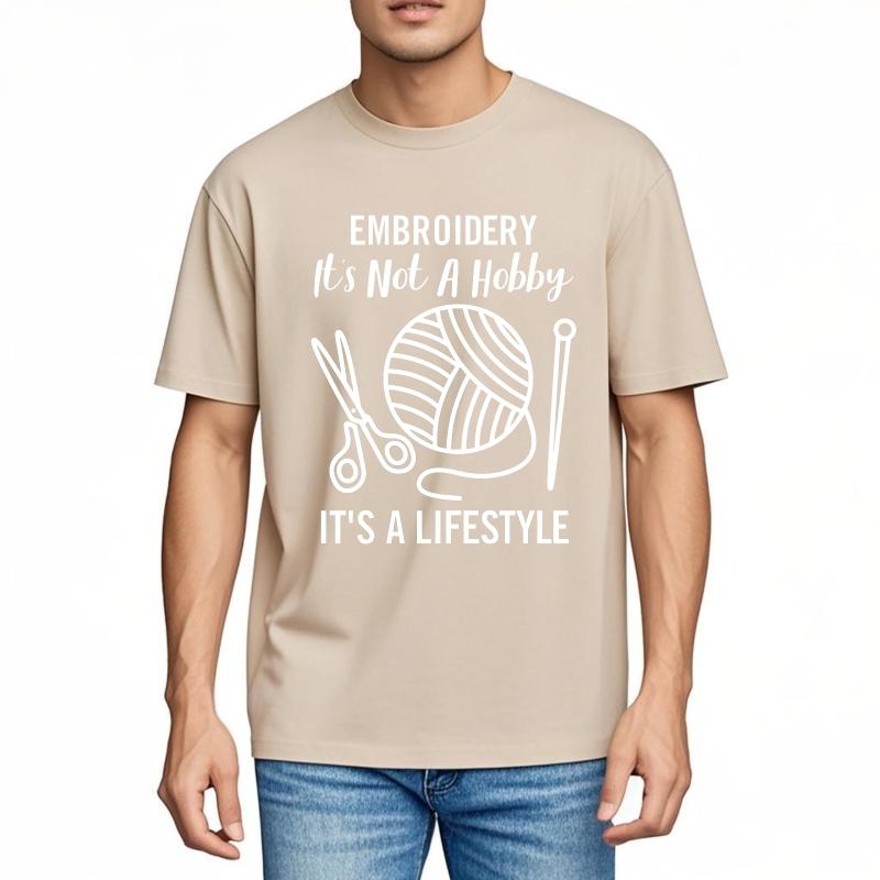 Trendy For Men Summer Tshirt Embroidery Not A Hobby Its A Lifestyle Short Sleeve Workout Oneck For Her Tops Cotton Top Tees