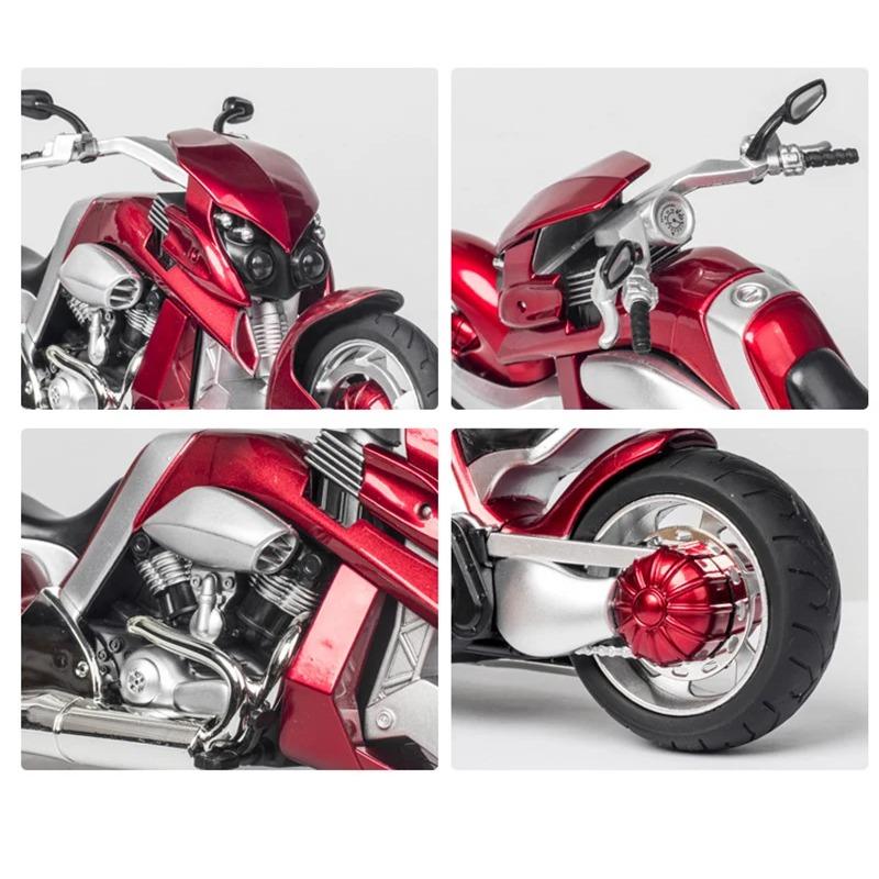 1/12 Yamaha Tyrannosaurus Rex V-REX Racing Motorcycle Simulation Alloy Motorcycle Model Sound and Light Collection Kids Toys Gift