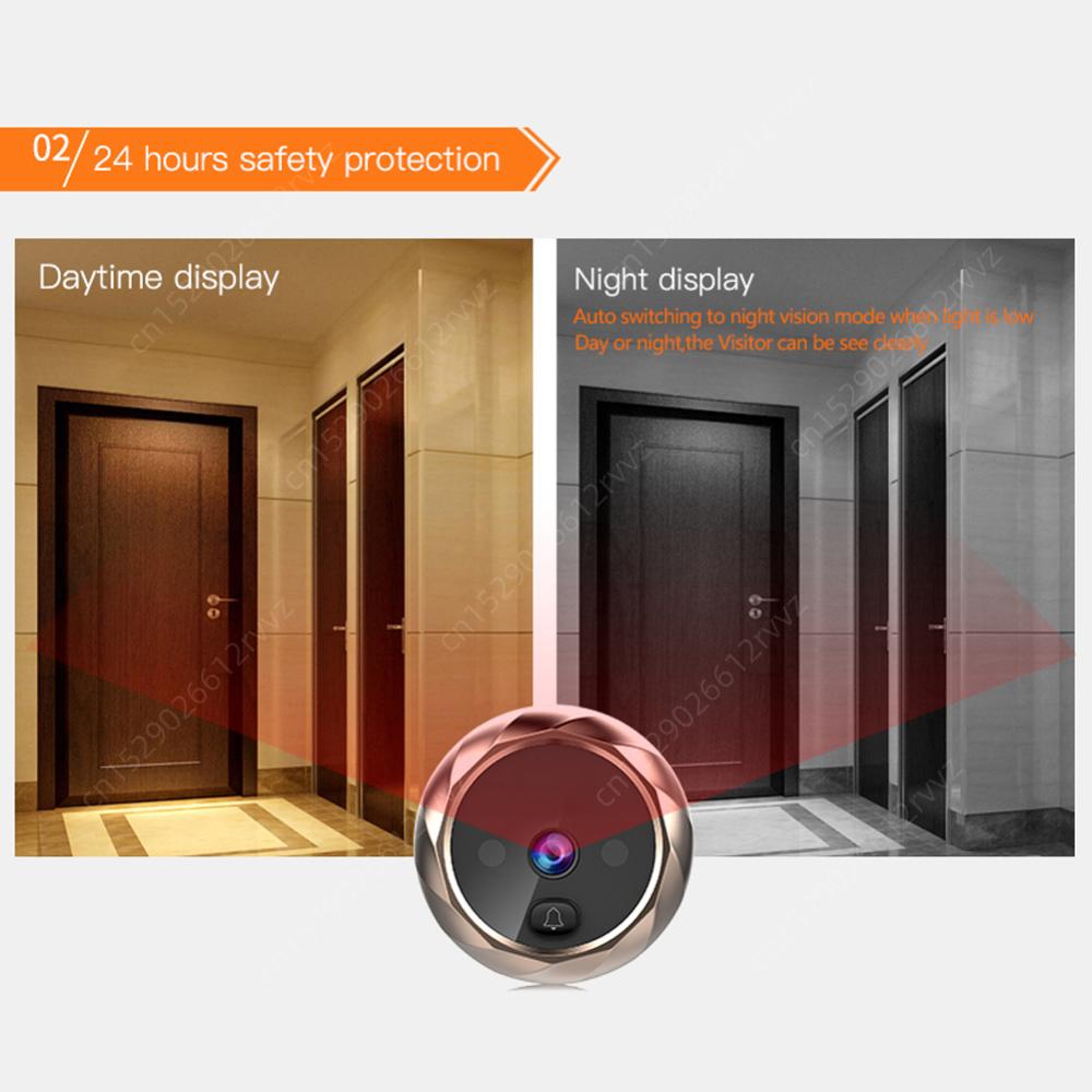 Digital LCD 2.8inch Video Doorbell Peephole Viewer Door Eye Monitoring Camera 90 Degree Doorbell Electronic Peephole Door Camera