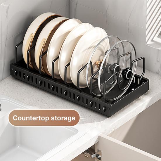 Шкафчик для кастрюль, держатель для крышек, выдвижной органайзер для кастрюль, сковородок, регулируемая конструкция, простая установка, многоцелевой выдвижной
