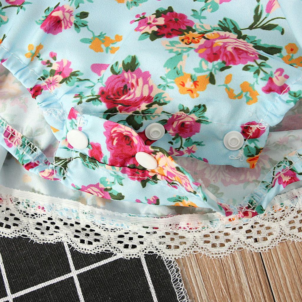 Комбинезон с открытой спиной и цветочным принтом для новорожденных девочек, сарафан