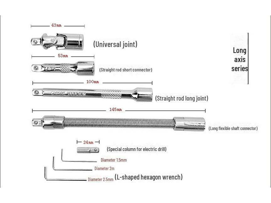 Набор инструментов для авторемонта из 82 предметов с гаечным ключом с храповым механизмом и головкой