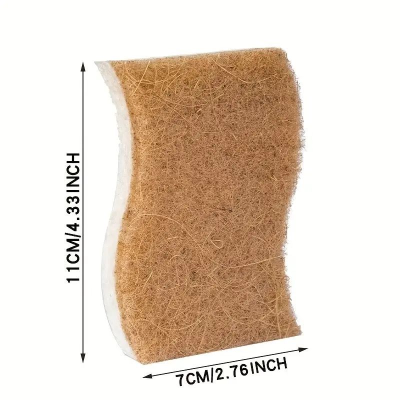 Чистящая губка С кокосовым волокном Губка из древесной целлюлозы Хлопок для мытья посуды из древесной целлюлозы Кухонная губка для мытья посуды для кухни ванной