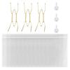 1 Set Metal Plate Spring Hanger with Wall Mount Hook Clear Protector Invisible W-shape Adjustable Round Rectangle Square Ceramic Decorative