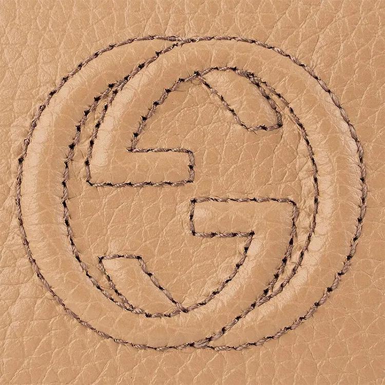 GUCCI Litchi Grain Cow Leather Wallets Women's Apricot (Unisex) Wallets 598207 A7M0G 2754
