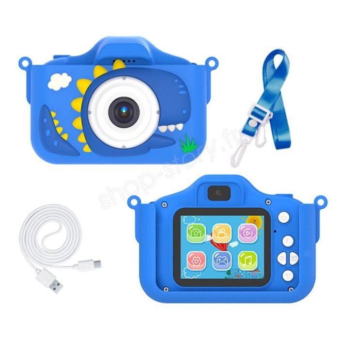 Цифровой фотоаппарат - DINOCAM - 1080P - Детский - Перезаряжаемый через USB - Синий