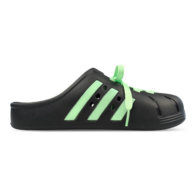 adidas Адидас Нескользящие Закрытые Тапочки Унисекс Черно-Зеленые GZ5886(Команда47-)