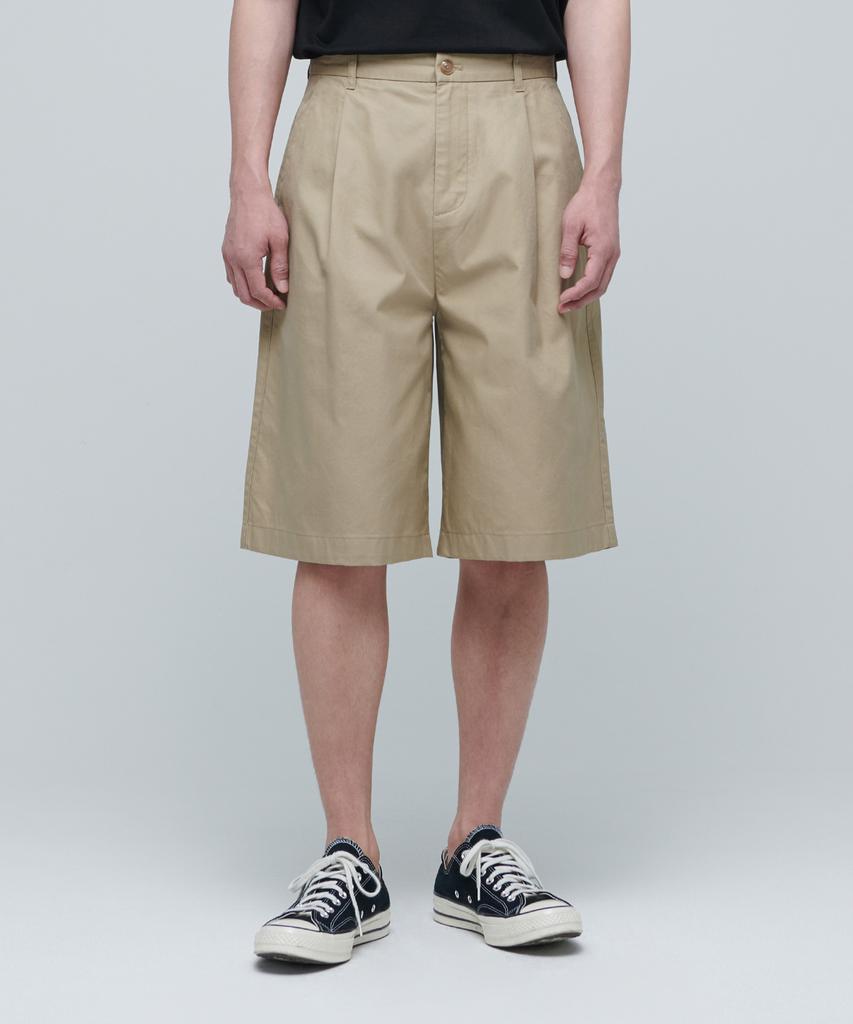 MUSINSA STANDARD Cotton Wide Bermuda Shorts [Beige]