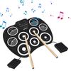 Electronic Drum Set Hand Roll Drum Set 9 Pads MIDI Interface Supports DTX Games Without Speaker