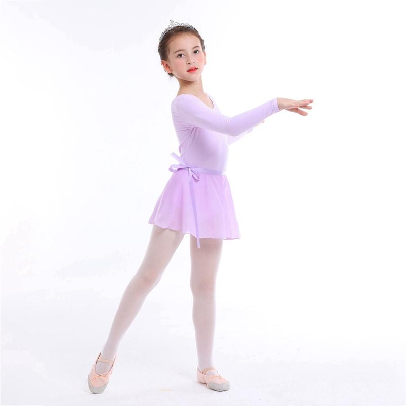 Детские танцевальные костюмы, балетное боди и юбка для девочек, комплект из двух предметов