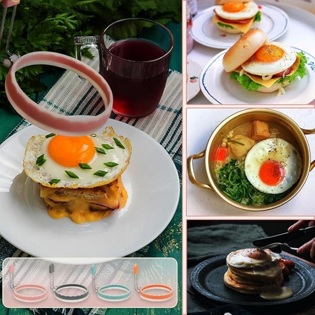 Герметичная форма для жидких яиц, силиконовые кольца для яиц, усовершенствованная антипригарная фритюрница для блинов и сэндвичей на завтрак