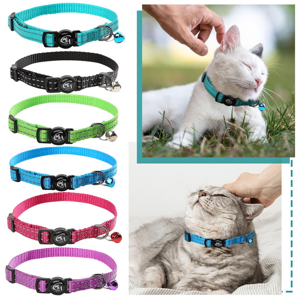 Reflective Collar With Bell Nylon Pet Neck Strap Collar Strip Puppy Neck Leash Rope Cloth