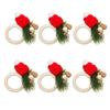 6pcs Christmas Napkin Rings Decoration Napkin Holder for Dining Table Enhancement Elegant Serviette Buckles Accessory