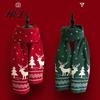 Stylish Knitted Neck Gaiter Winter Scarf for Women, Reversible Fair Isle Snowflake Reindeer Warm Holiday Scarf, Soft Long Wrap Christmas Festive