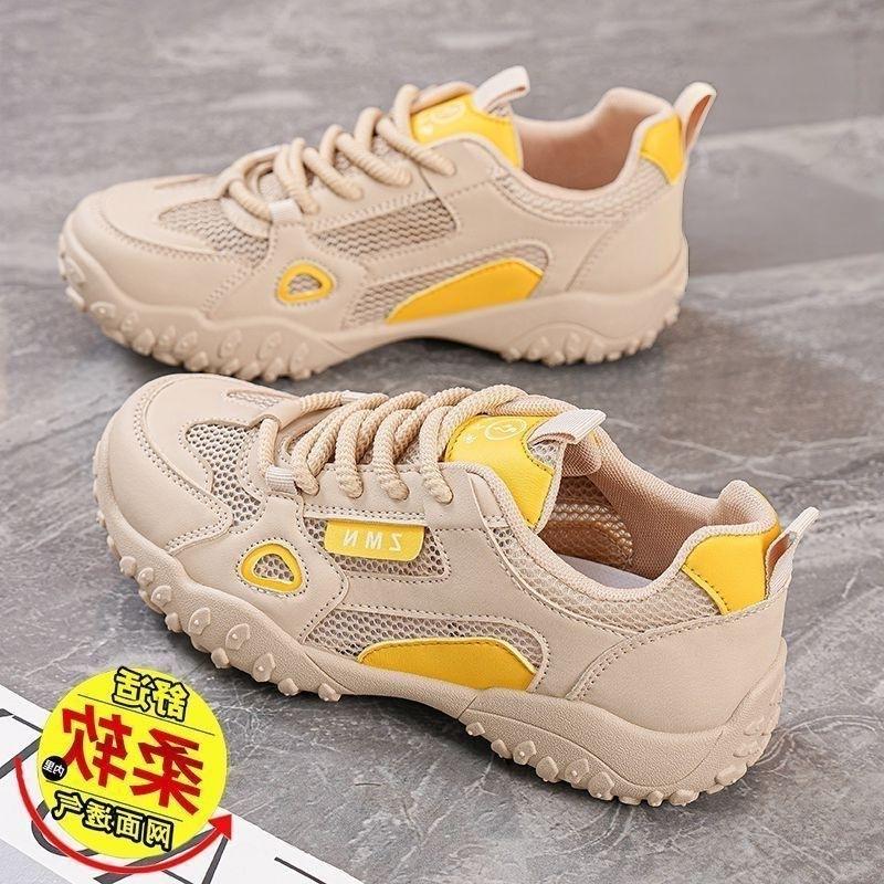 Summer new single mesh breathable women's shoes lightweight non-slip sports shoes soft sole soft surface dad shoes dancing shoes