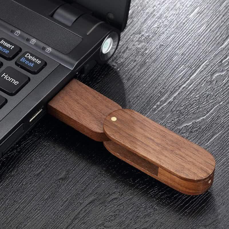 OLOEY Деревянный вращающийся USB-накопитель