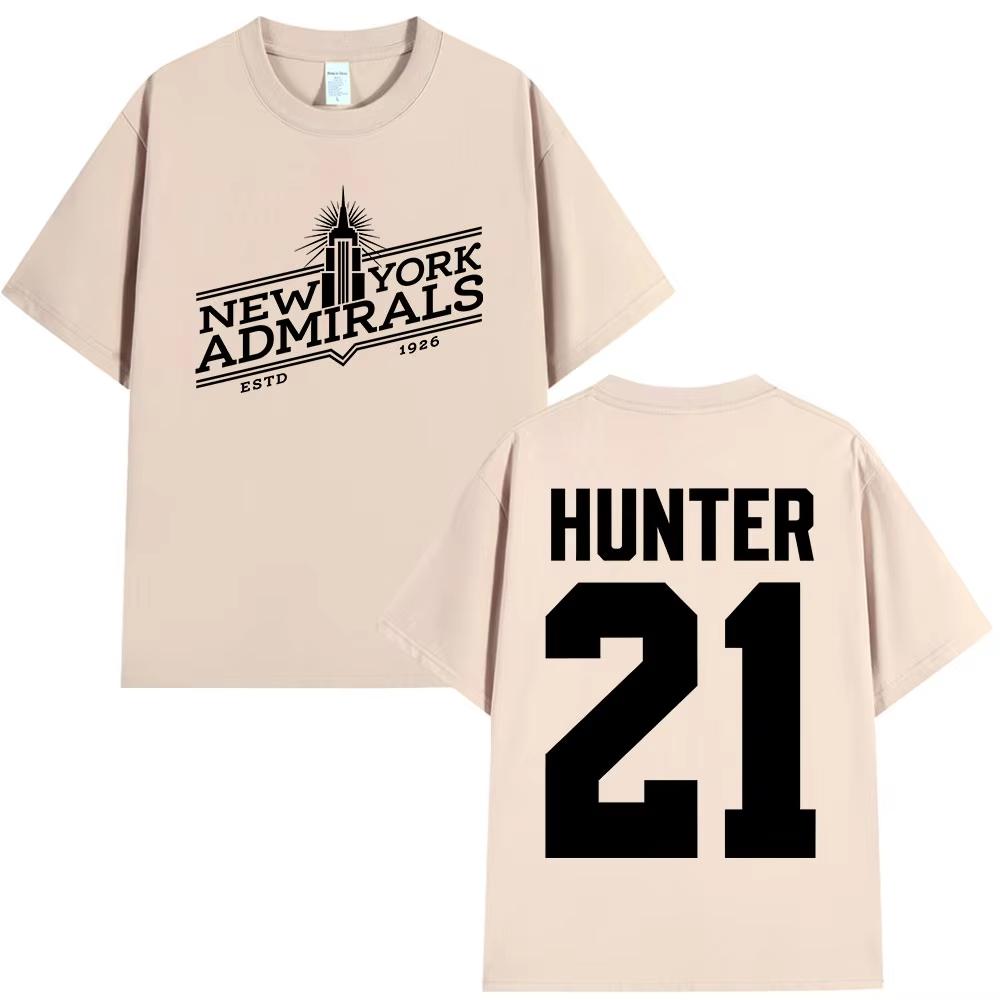 Накал Страстей Скотт Хантер 21 Нью-Йорк Адмиралс Футболка Мужская Одежда Мода Винтажная Оверсайз Футболка Хлопок Повседневные Футболки