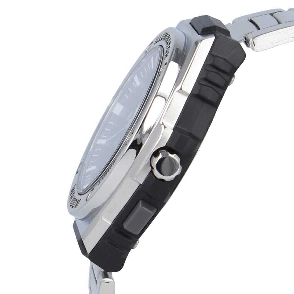 CASIO Водонепроницаемые кварцевые аналоговые часы с корпусом из полимера и нержавеющей стали серебристого цвета и мужским корпусом, черные, MWA-100HD-1A