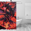 Dark God Red Eyes Black Dragon Shower Curtain - Removable Polyester Bathroom Decor with Vibrant Fantasy Art, Machine Washable